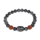 Браслет с 9-глазой Дзи, нат. рудракшей и синт. камнем Лабрадор BSDR-01-08