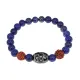 Браслет с 9-глазой Дзи, нат. рудракшей и синт. камнем Лазурит BSDR-01-10