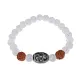 Браслет с 9-глазой Дзи, нат. рудракшей и синт. камнем Сахарный кварц BSDR-01-16