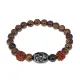 Браслет с 9-глазой Дзи, нат. рудракшей и синт. камнем Тигровый глаз BSDR-01-19