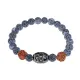 Браслет с 9-глазой Дзи, нат. рудракшей и синт. камнем Африканский агат BSDR-01-21
