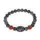Браслет с 21-глазой Дзи, нат. рудракшей и синт. камнем Лабрадор BSDR-02-08