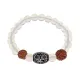 Браслет с 21-глазой Дзи, нат. рудракшей и синт. камнем Лунный камень BSDR-02-11