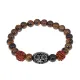Браслет с 21-глазой Дзи, нат. рудракшей и синт. камнем Тигровый глаз BSDR-02-19