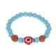 Браслет с 3-глазой Дзи, нат. рудракшей и синт. камнем Бирюза BSDR-03-05