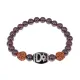 Браслет с Дзи Кубера, нат. рудракшей и синт. камнем Гранат BSDR-04-06