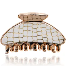 Краб для волос Кобра, 3,5х6х3,5см, цвет белый HK030-3