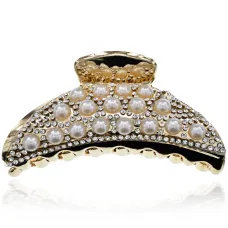 Краб для волос с жемчугом и стразами, 4,5х8,5х4см HK033