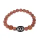 Браслет с Дзи Денежный крючок, нат. рудракшей и синт. камнем Коричневый авантюрин BSDR-05-01