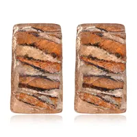 Серьги-клипсы с полосами, цвет оранжевый UD138-02