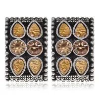 Серьги с кристаллами, 2х1,5х1,5см UD304