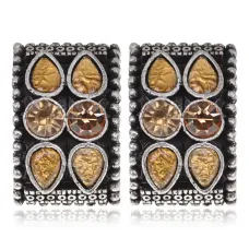 Серьги с кристаллами, 2х1,5х1,5см UD304