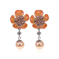 Серьги-клипсы Цветок, 5х2,5см UD308