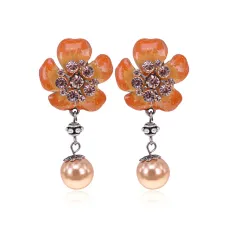 Серьги-клипсы Цветок, 5х2,5см UD308