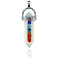 Маятник для биолокации Семь чакр, лунный камень BLK025-2