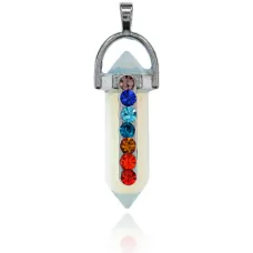 Маятник для биолокации Семь чакр, лунный камень BLK025-2