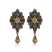 Серьги-клипсы Георгина, 6х2,5см, цвет зеленый UD315