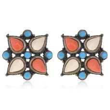 Серьги Ромб, 2х2х1см UD316