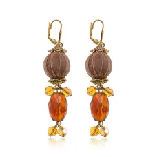 Серьги, 7,5х1,5х1см, цвет коричневый UD320-02