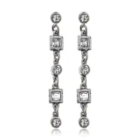 Серьги с кристаллами, 50х5х10мм UD321