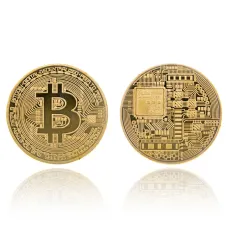 Сувенирная монета Биткойн, d.4см, цвет золотой MN003-G