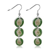 Серьги, 6х1,5х2см, цвет зеленый UD329-01