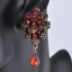 Серьги-клипсы Георгина, 6х2,5см, цвет красный UD334