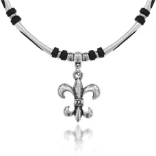 Амулет Лилия с металлическими бусами, 3х2,5см UA017