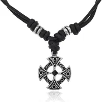 Амулет Крест на шнурке, d.2см UA032