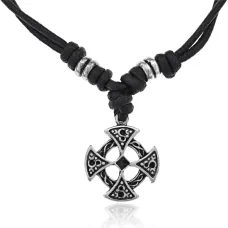 Амулет Крест на шнурке, d.2см UA032