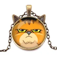 Кулон с цепочкой Недовольный кот ALK740