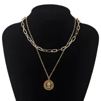 Кулон Королева Елизавета на двойной цепочке BJK280