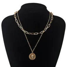 Кулон Королева Елизавета на двойной цепочке BJK280