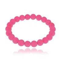 Браслет из натурального камня Лава, 8мм, цвет розовый BJBS-310-03