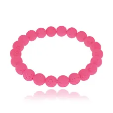 Браслет из натурального камня Лава, 8мм, цвет розовый BJBS-310-03