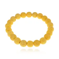 Браслет из натурального камня Лава, 8мм, цвет желтый BJBS-310-05