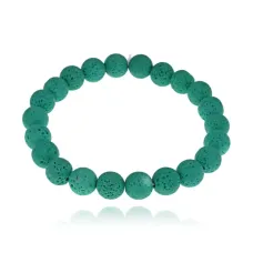 Браслет из натурального камня Лава, 8мм, цвет зеленый BJBS-310-06