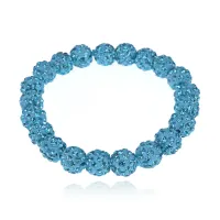 Браслет из бусин Шамбала, 10мм, цвет голубой BS532-04
