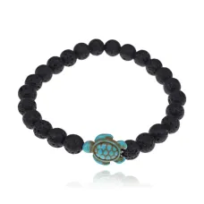 Браслет Черепаха из натурального камня Лава, 8мм BJBS-311-01