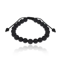 Браслет из натуральной Лавы и синтетического Шунгита, 8мм BJBS-314