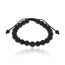 Браслет из натуральной Лавы и синтетического Шунгита, 8мм BJBS-314