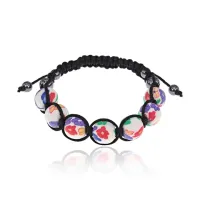 Браслет Шамбала, полимерная глина, 12мм, цвет белый BS533-03