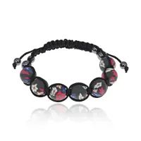 Браслет Шамбала, полимерная глина, 12мм, цвет черный BS533-04