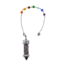 Маятник 7 Чакр, турмалин BLK035-05