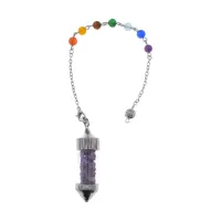 Маятник 7 Чакр, аметист BLK035-08