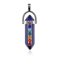 Маятник для биолокации Семь чакр, лазурит BLK025-06