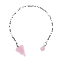 Маятник для биолокации, 23 см, розовый кварц BLK037-11