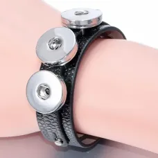 Браслет-основа с тремя кнопками, черный NSB-010