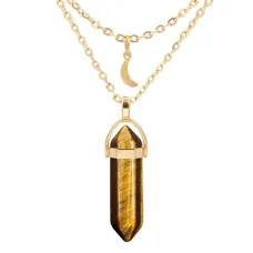 Кулон-маятник на цепочке с камнем Тигровый глаз BJK051-T