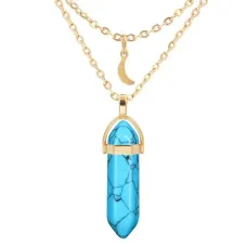 Кулон-маятник на цепочке с камнем Бирюза BJK051-B